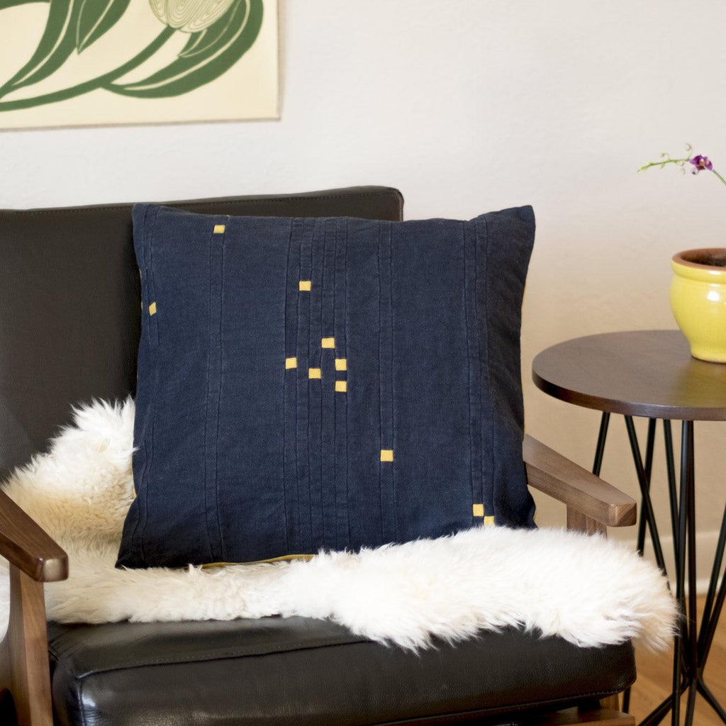 Constellation Blocks: Taurus Linen Throw Pillow