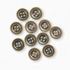 Dill Buttons Antique Brass 4 Hole Metal Button - Antique Brass 4 Hole Metal Button - undefined Fancy Tiger Crafts Co-op