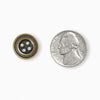 Dill Buttons Antique Brass 4 Hole Metal Button - Antique Brass 4 Hole Metal Button - undefined Fancy Tiger Crafts Co-op