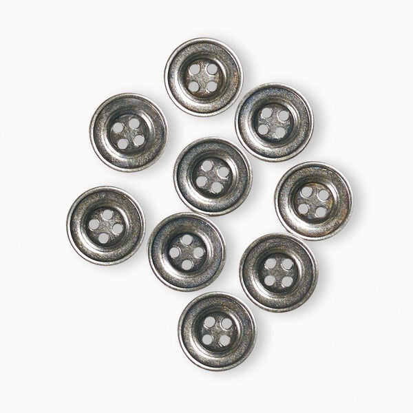 Dill Buttons Antique Silver 4 Hole Metal Button - Antique Silver 4 Hole Metal Button - undefined Fancy Tiger Crafts Co-op