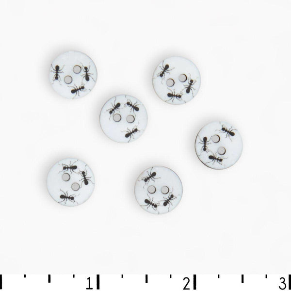 Textile Garden Ants Button 12mm - Ants Button 12mm - undefined Fancy Tiger Crafts Co-op