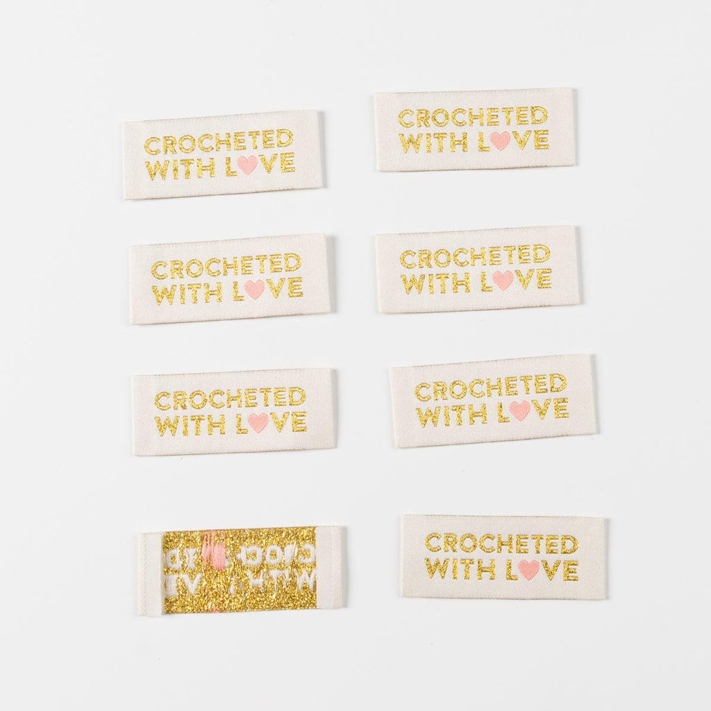Sarah Hearts Crocheted with Love Woven Labels - Crocheted with Love Woven Labels - undefined Fancy Tiger Crafts Co-op