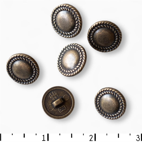 Dill Buttons Braided Metal Button 18mm Brass - Braided Metal Button 18mm Brass - undefined Fancy Tiger Crafts Co-op