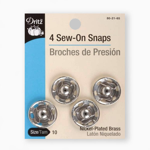 Dritz Sew-On Snaps Size 10 4ct - Sew-On Snaps Size 10 4ct - undefined Fancy Tiger Crafts Co-op