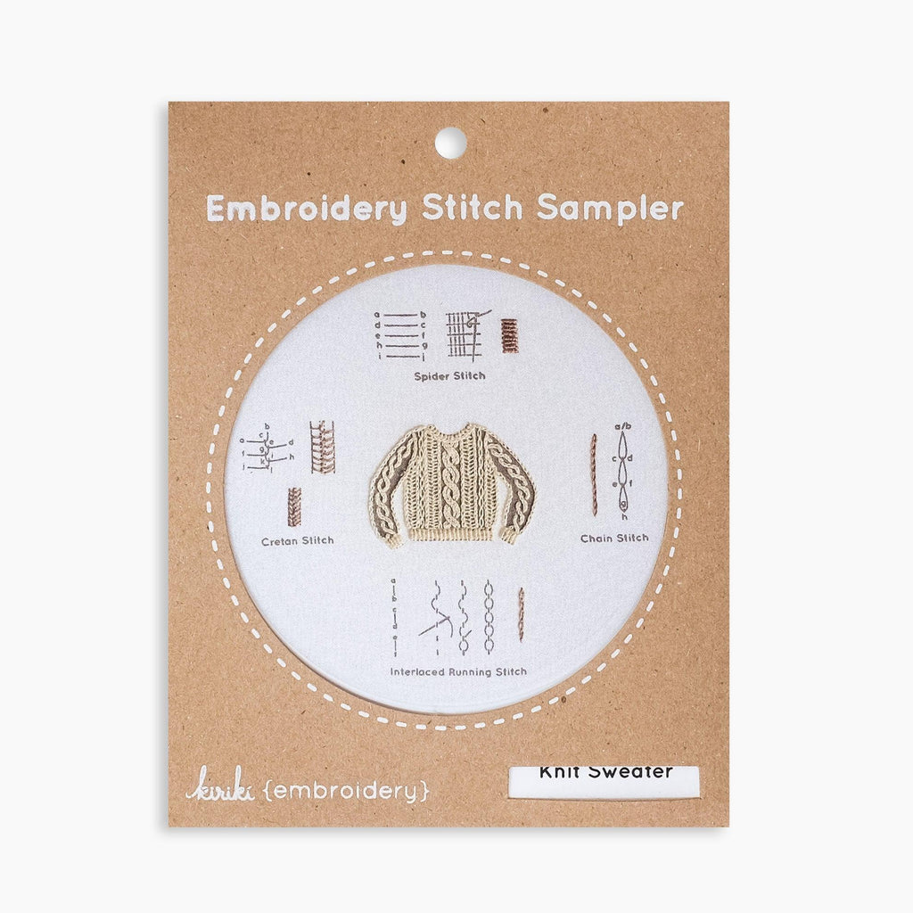 Kiriki Press Knit Sweater Embroidery Stitch Sampler - Knit Sweater Embroidery Stitch Sampler - undefined Fancy Tiger Crafts Co-op