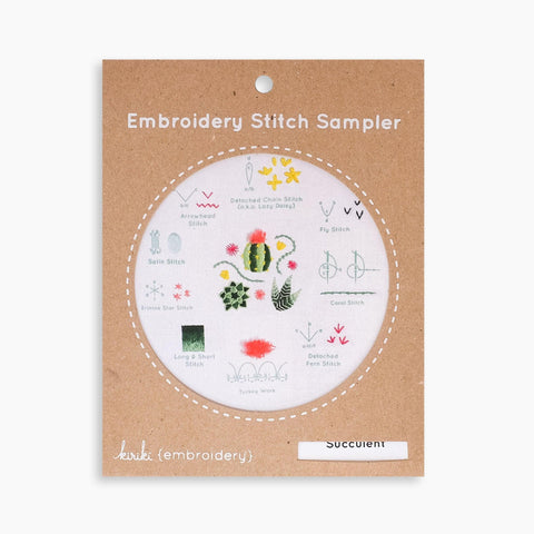 Kiriki Press Succulent Embroidery Stitch Sampler - Succulent Embroidery Stitch Sampler - undefined Fancy Tiger Crafts Co-op