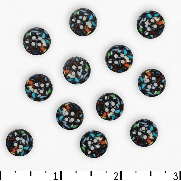 Textile Garden Terrazzo Button 12mm - Terrazzo Button 12mm - undefined Fancy Tiger Crafts Co-op
