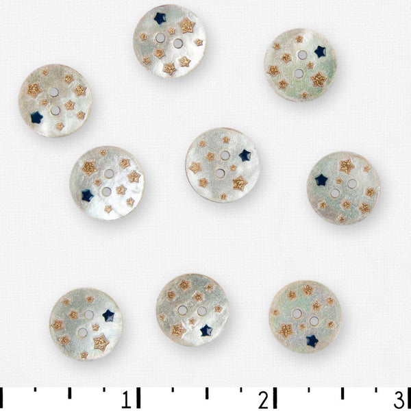 Textile Garden Glitter Stars Button 15mm - Glitter Stars Button 15mm - undefined Fancy Tiger Crafts Co-op