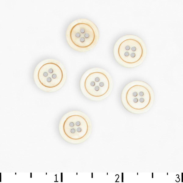 Textile Garden Glossy Bone Button 15mm - Glossy Bone Button 15mm - undefined Fancy Tiger Crafts Co-op