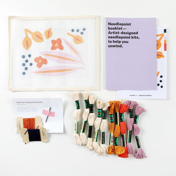 Unwind Studio Paper Flowers Needlepoint Kit - Paper Flowers Needlepoint Kit - undefined Fancy Tiger Crafts Co-op
